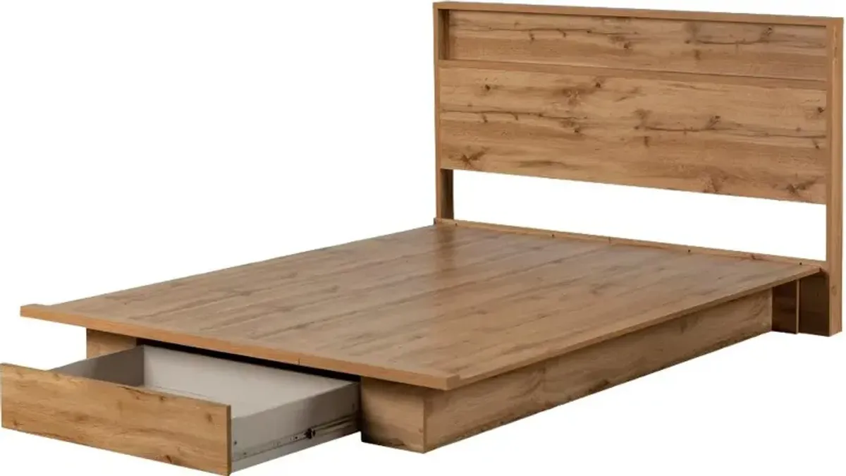 Cavalleri Oak Full-Queen Platform Bed - South Shore