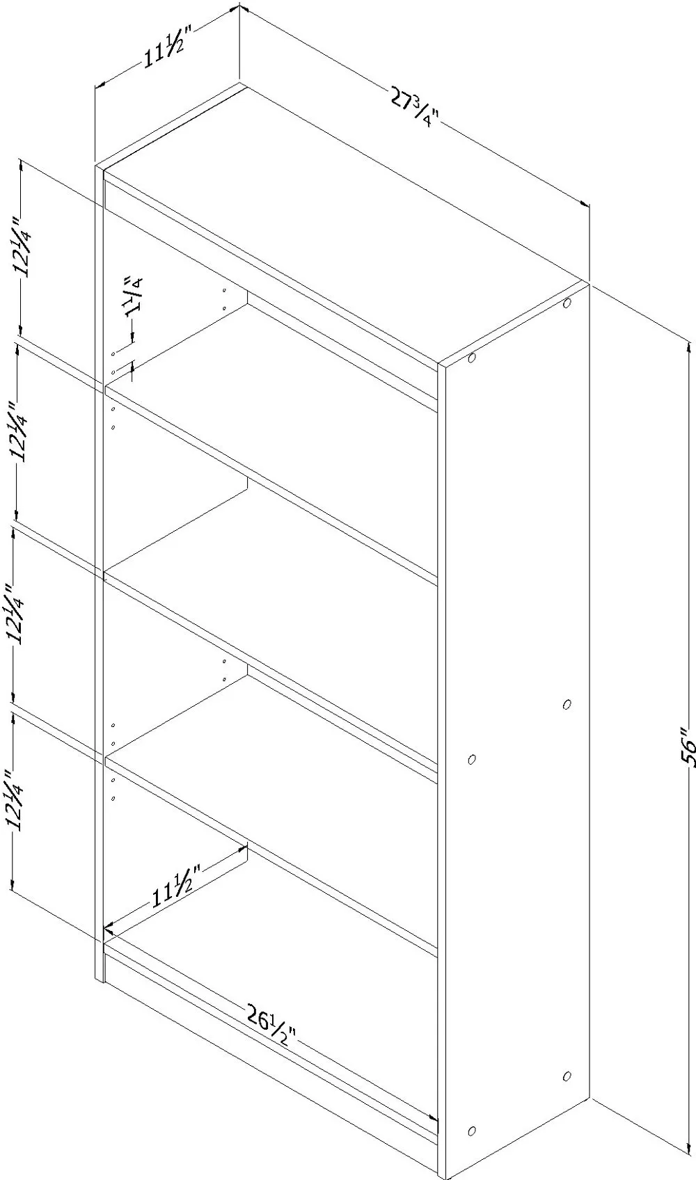 South Shore Axess Pure White 4-Shelf Bookcase