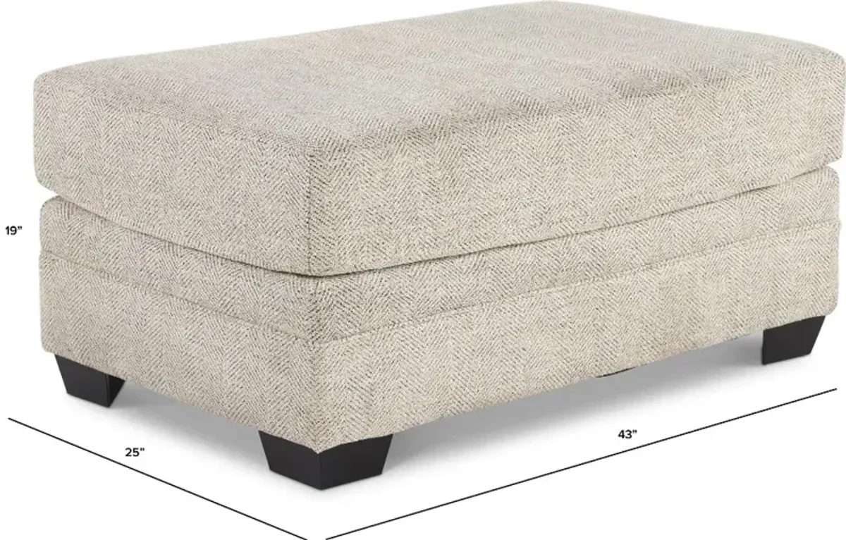 McCall Hemp Beige Ottoman