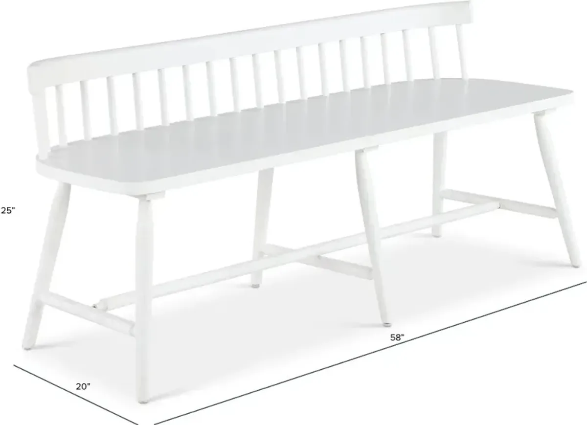 Palmetto Heights White Bed Bench