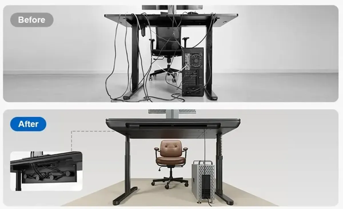 ErgoFx Adjustable Height Standing Desk With Galaxy Glass Desktop