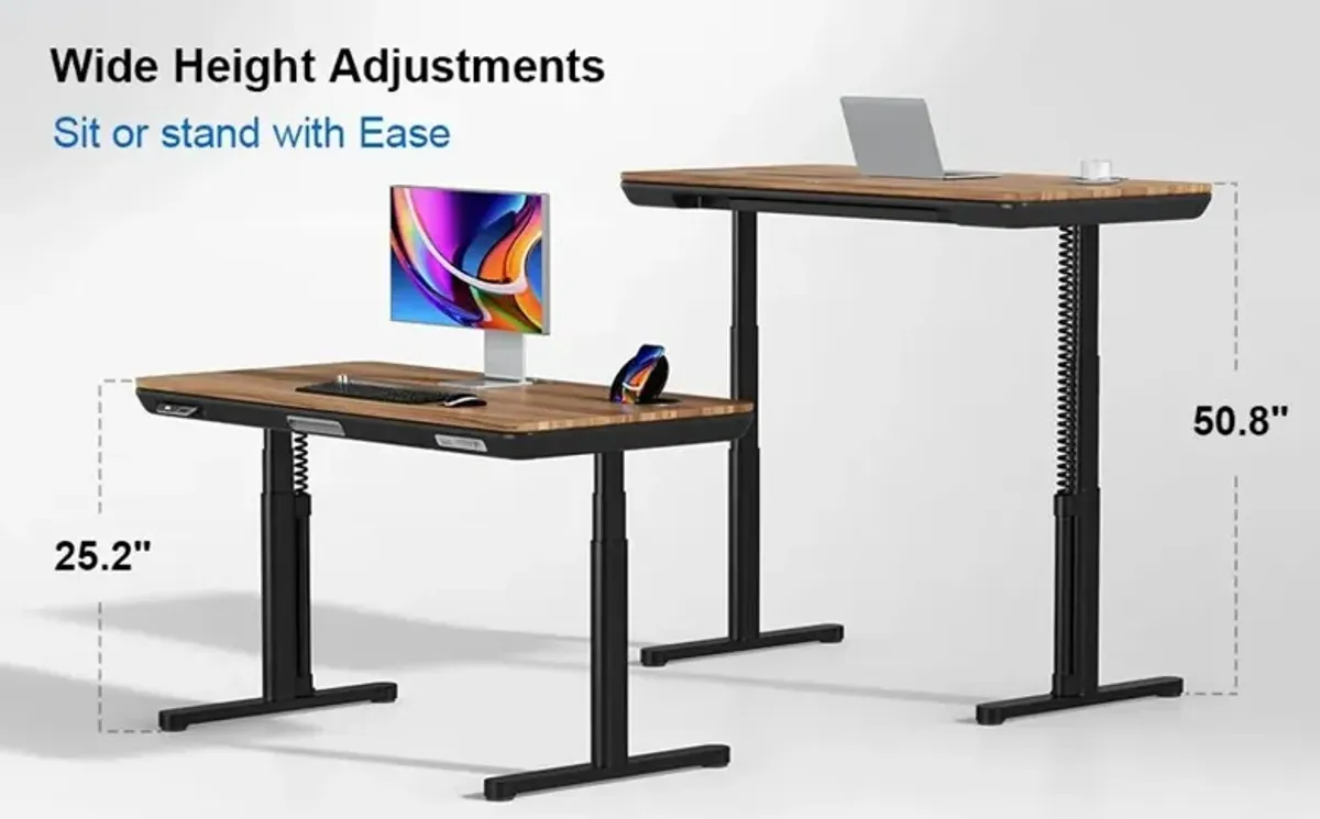 ErgoFx Adjustable Height Standing Desk With Walnut Desktop