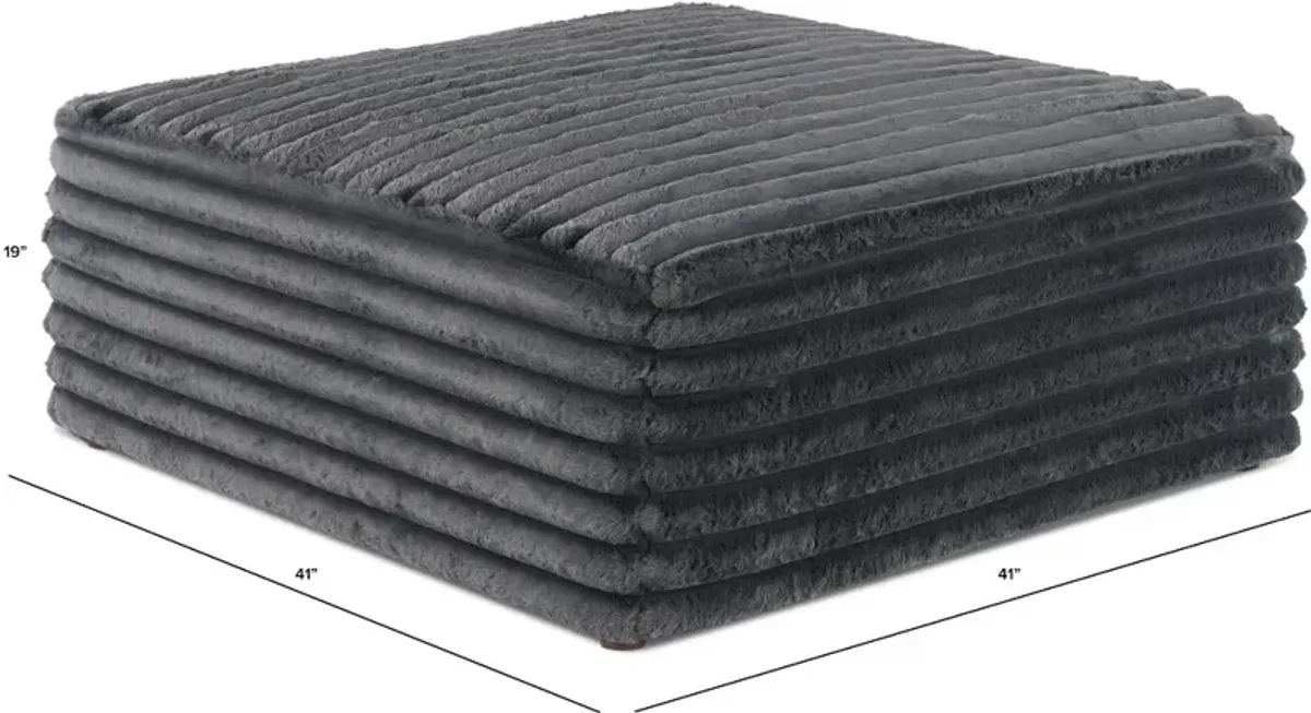 Caspian Dark Gray Ottoman