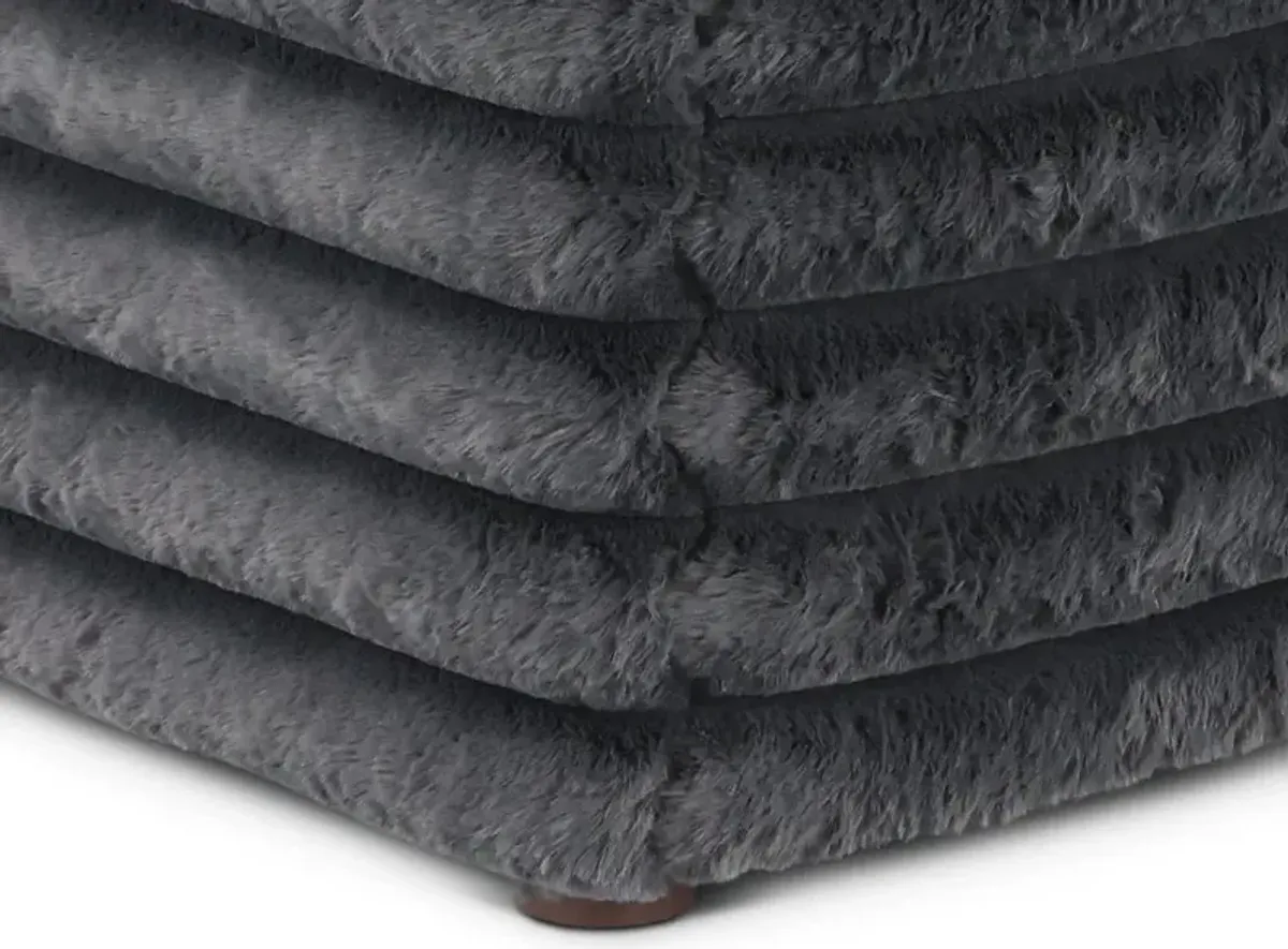 Caspian Dark Gray Ottoman