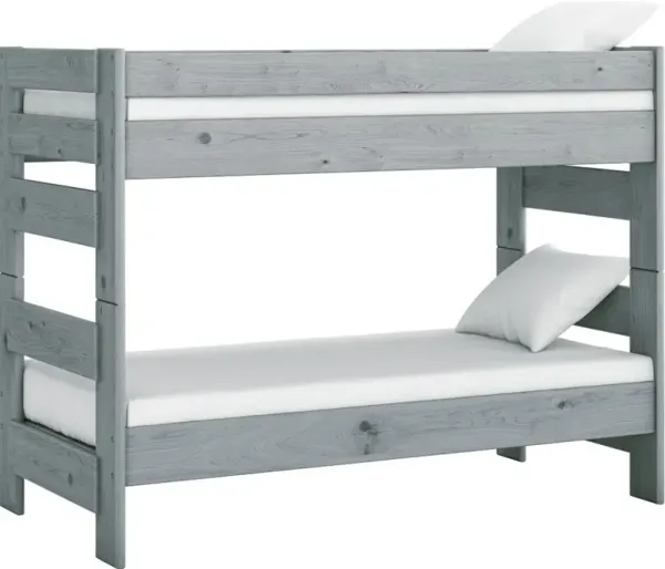 High Sierra Gray Twin-over-Twin Bunk Bed