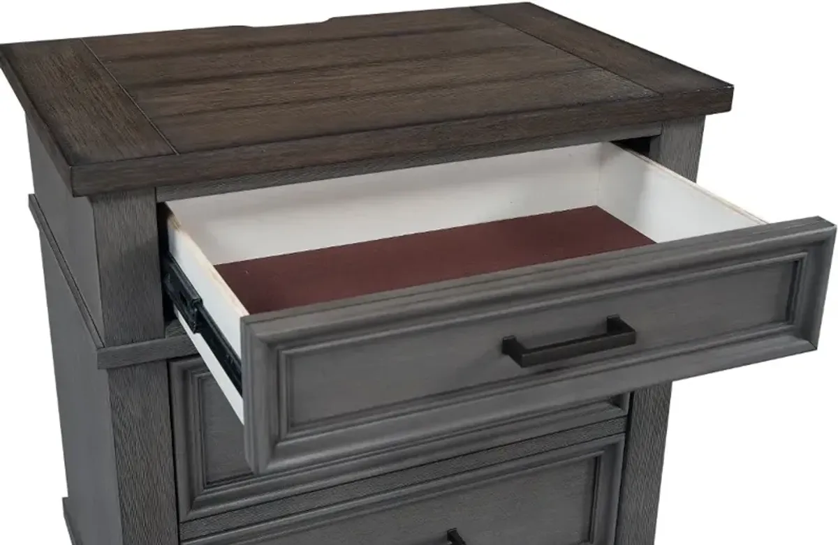 Carmen Slate Gray Nightstand