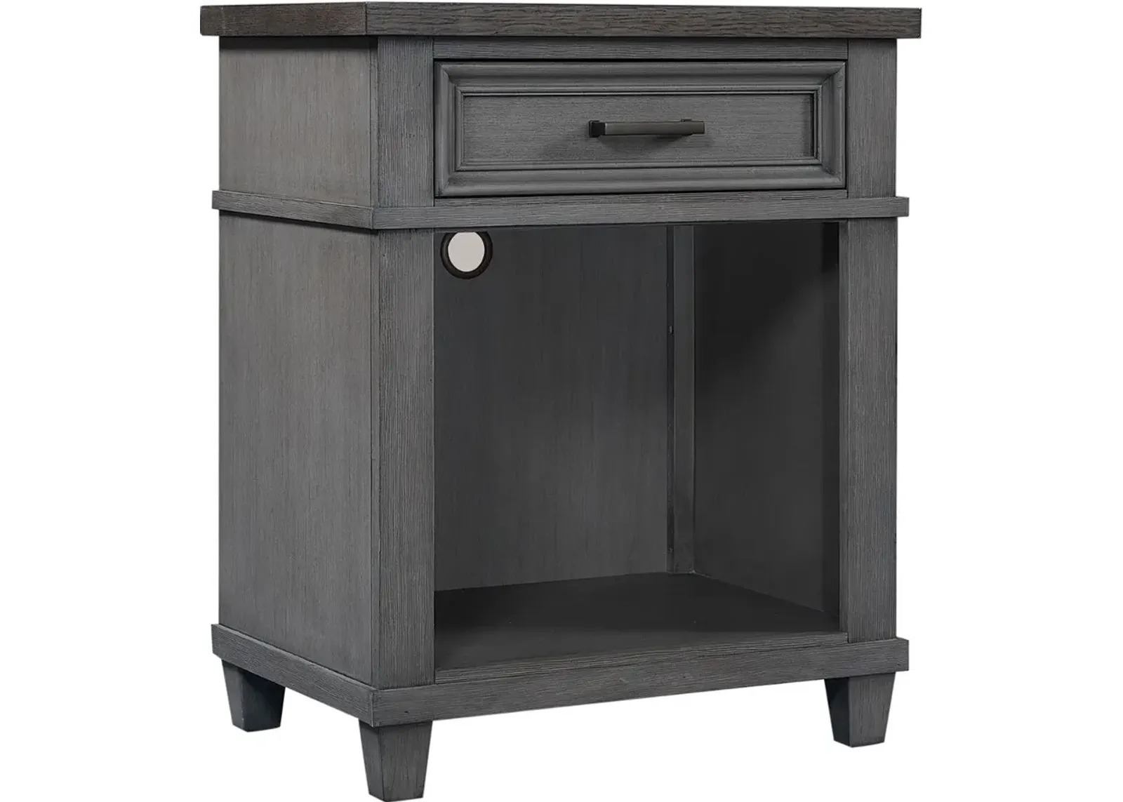 Carmen Slate Gray 1-Drawer Nightstand