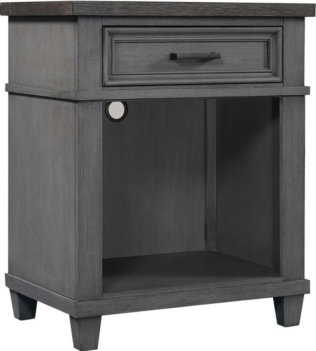 Carmen Slate Gray 1-Drawer Nightstand