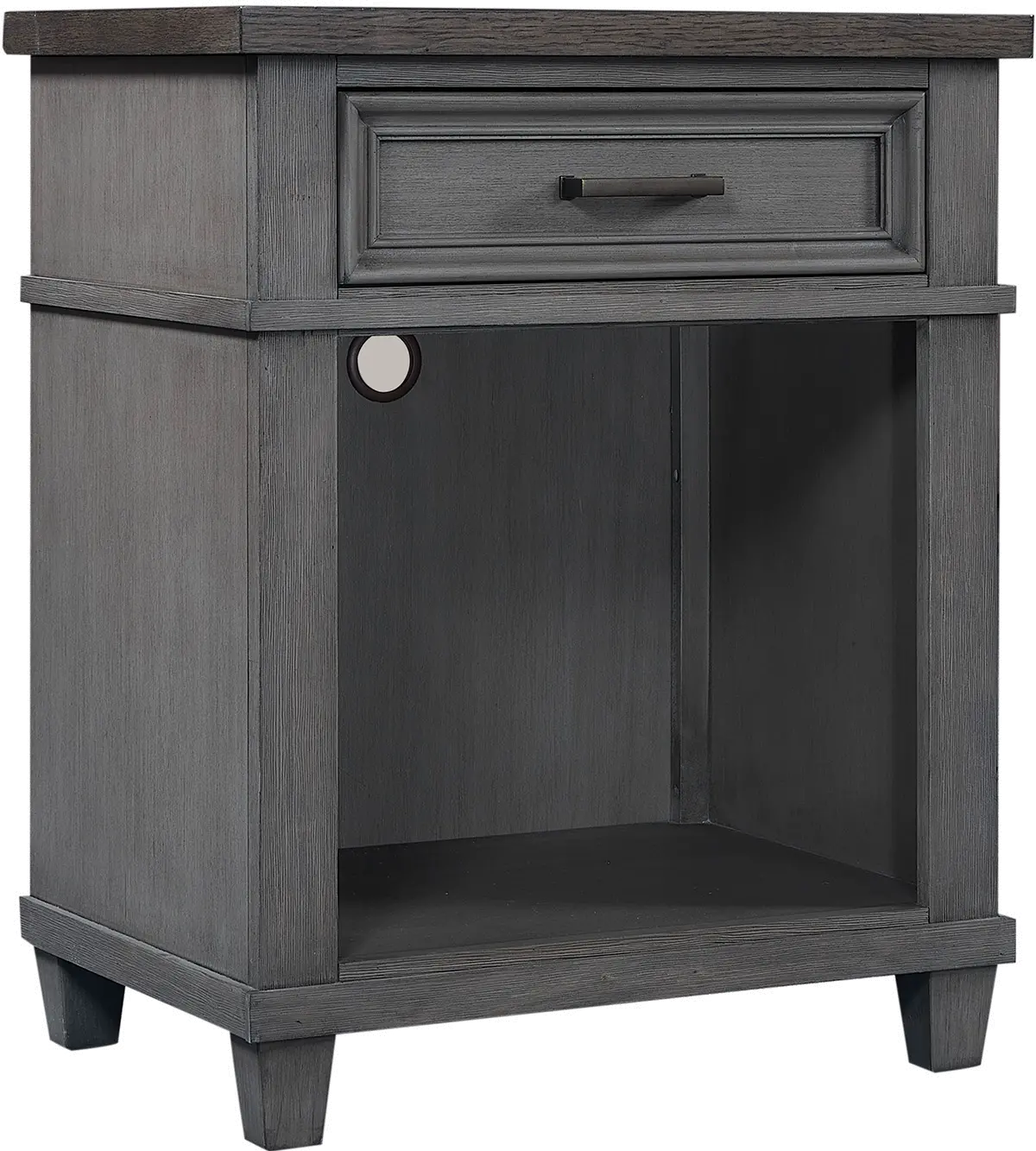 Carmen Slate Gray 1-Drawer Nightstand