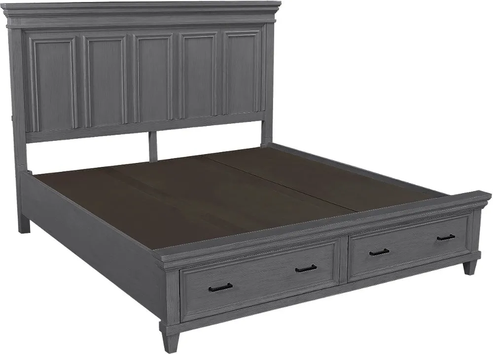 Carmen Slat Gray Queen Storage Bed