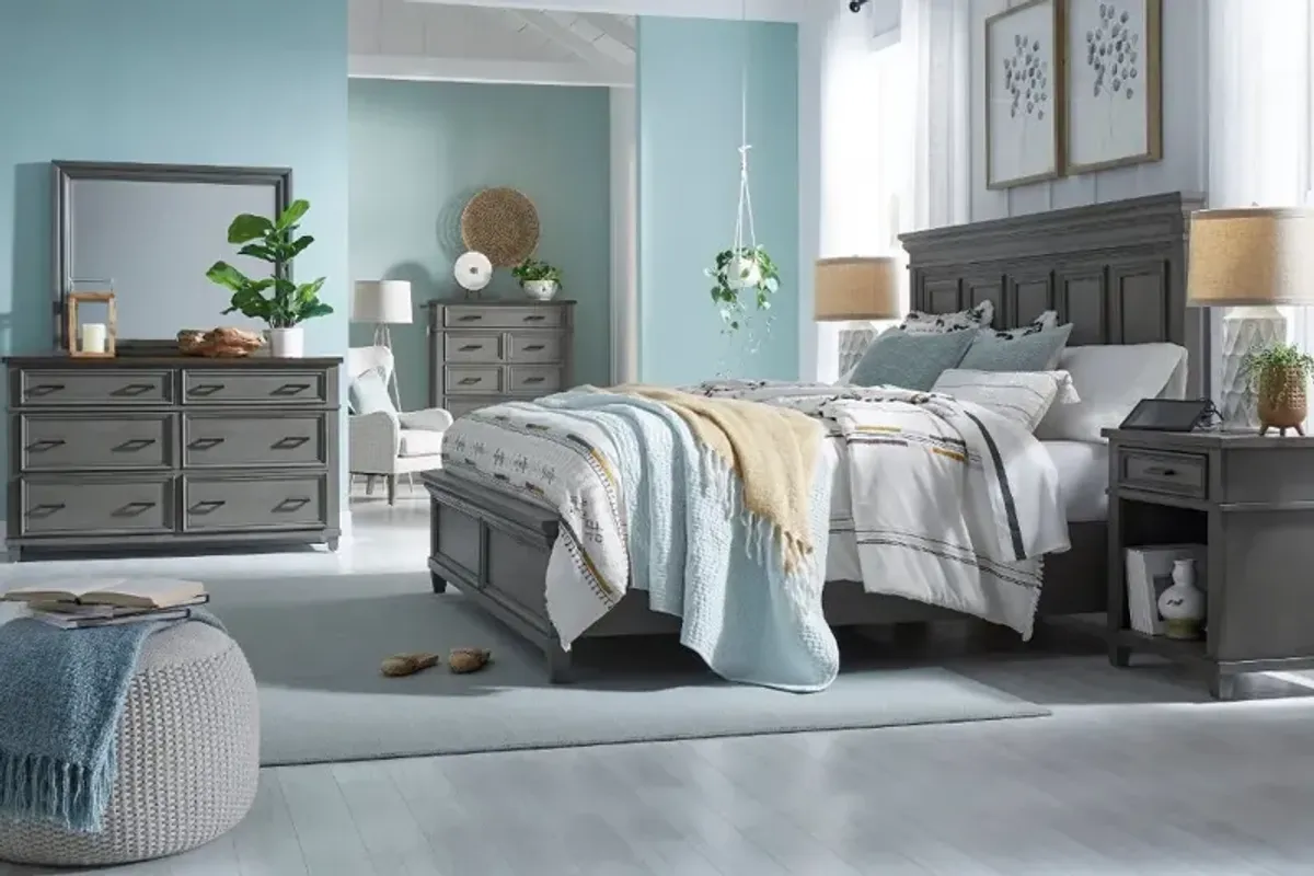 Carmen Slat Gray Queen Storage Bed