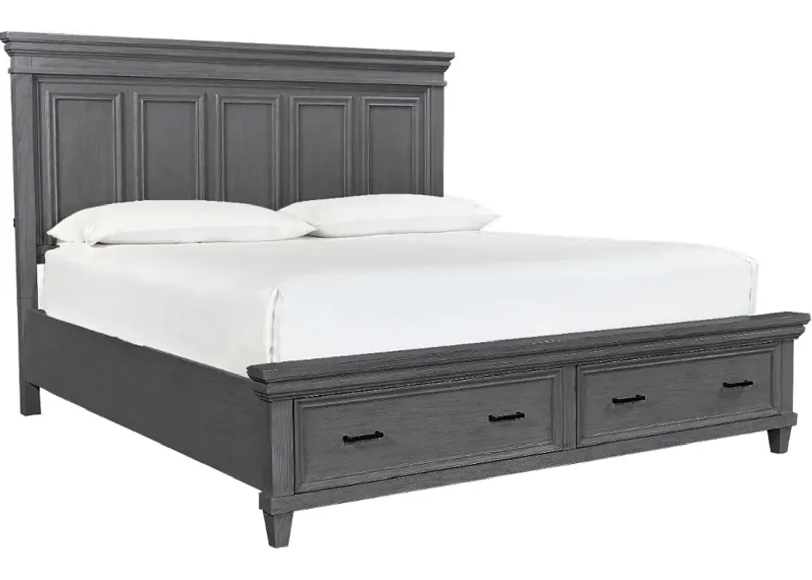 Carmen Slat Gray Queen Storage Bed