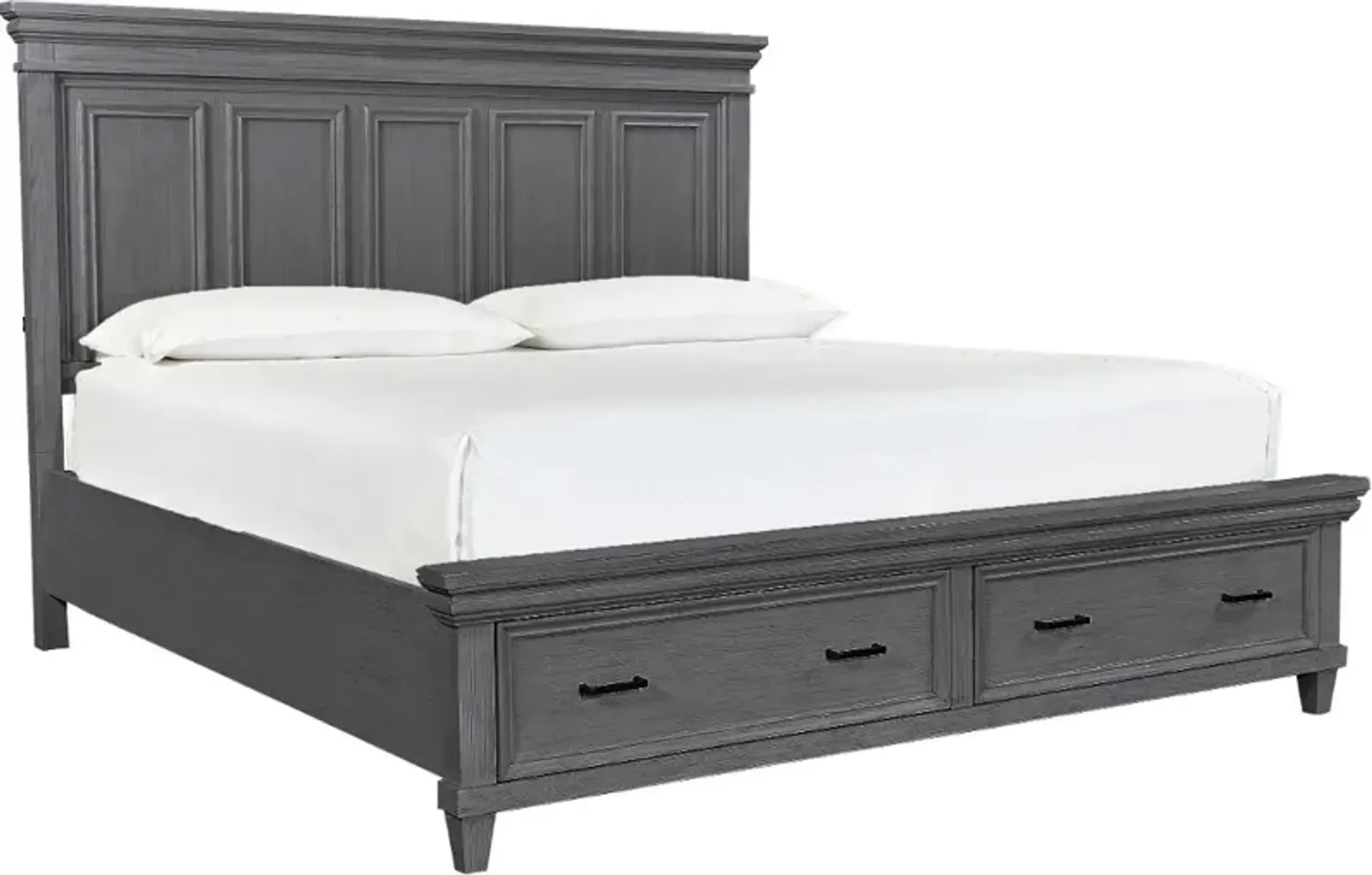 Carmen Slat Gray Queen Storage Bed