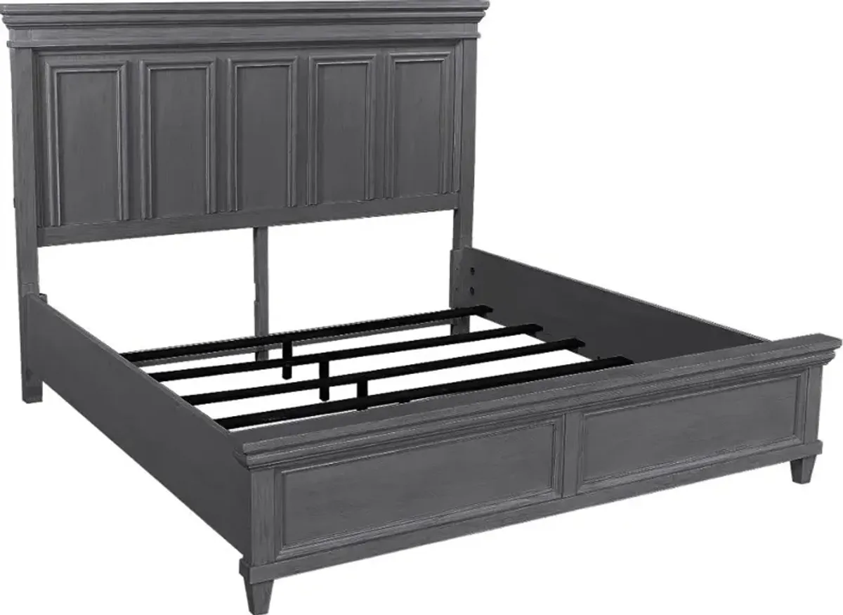 Carmen Slat Gray King Storage Bed