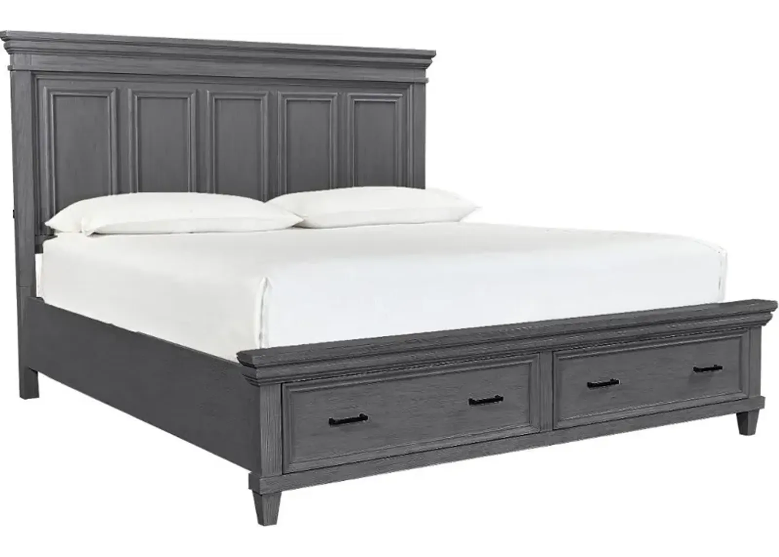 Carmen Slat Gray King Storage Bed