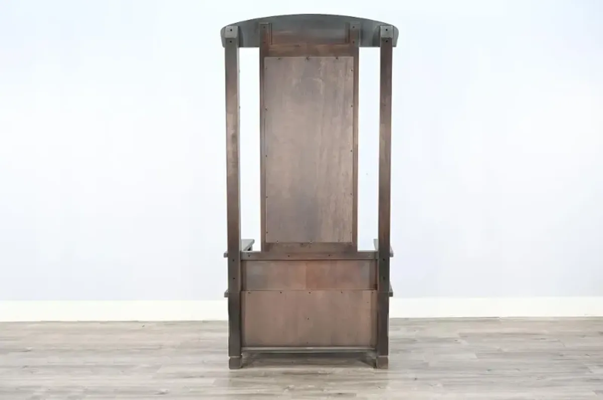 Blue Gray Coat Rack with Storage Bench