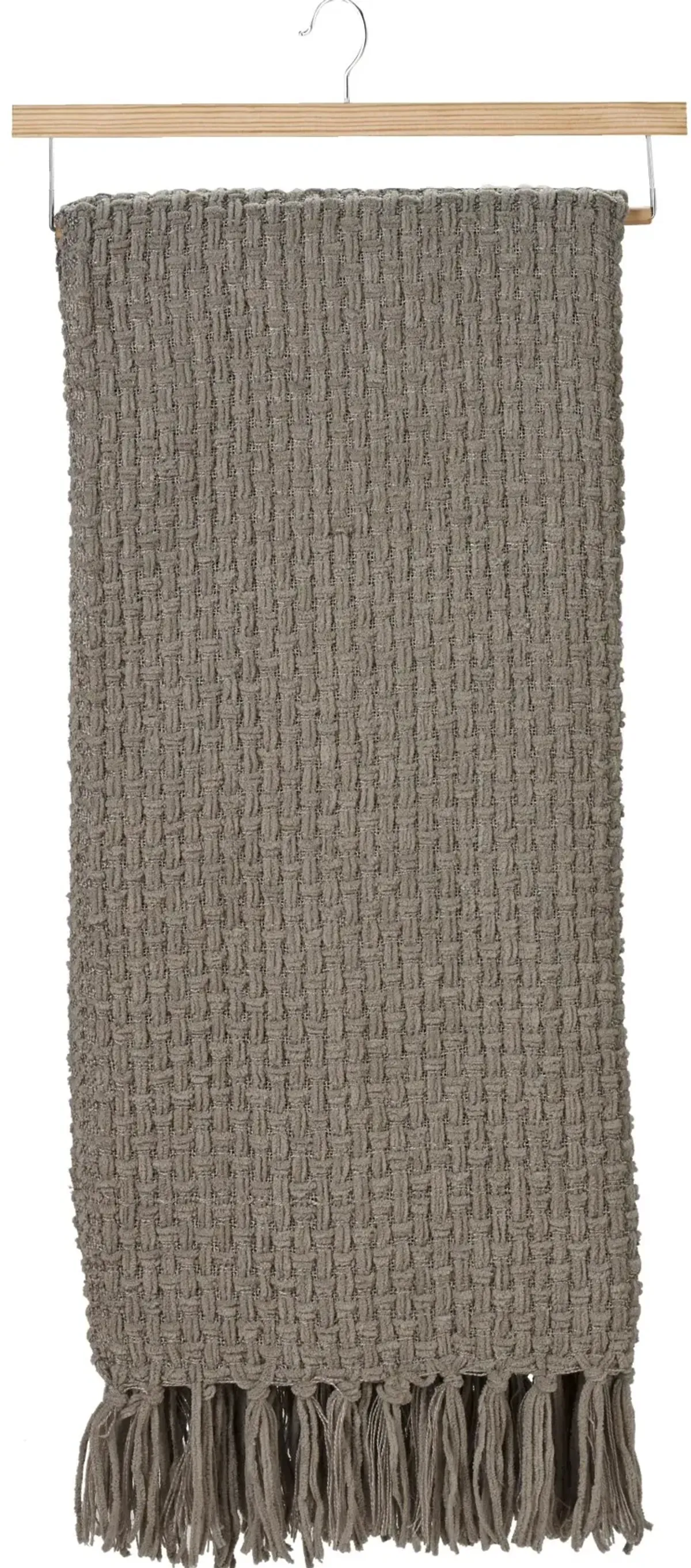 Mina Gray Waffle Weave Throw Blanket