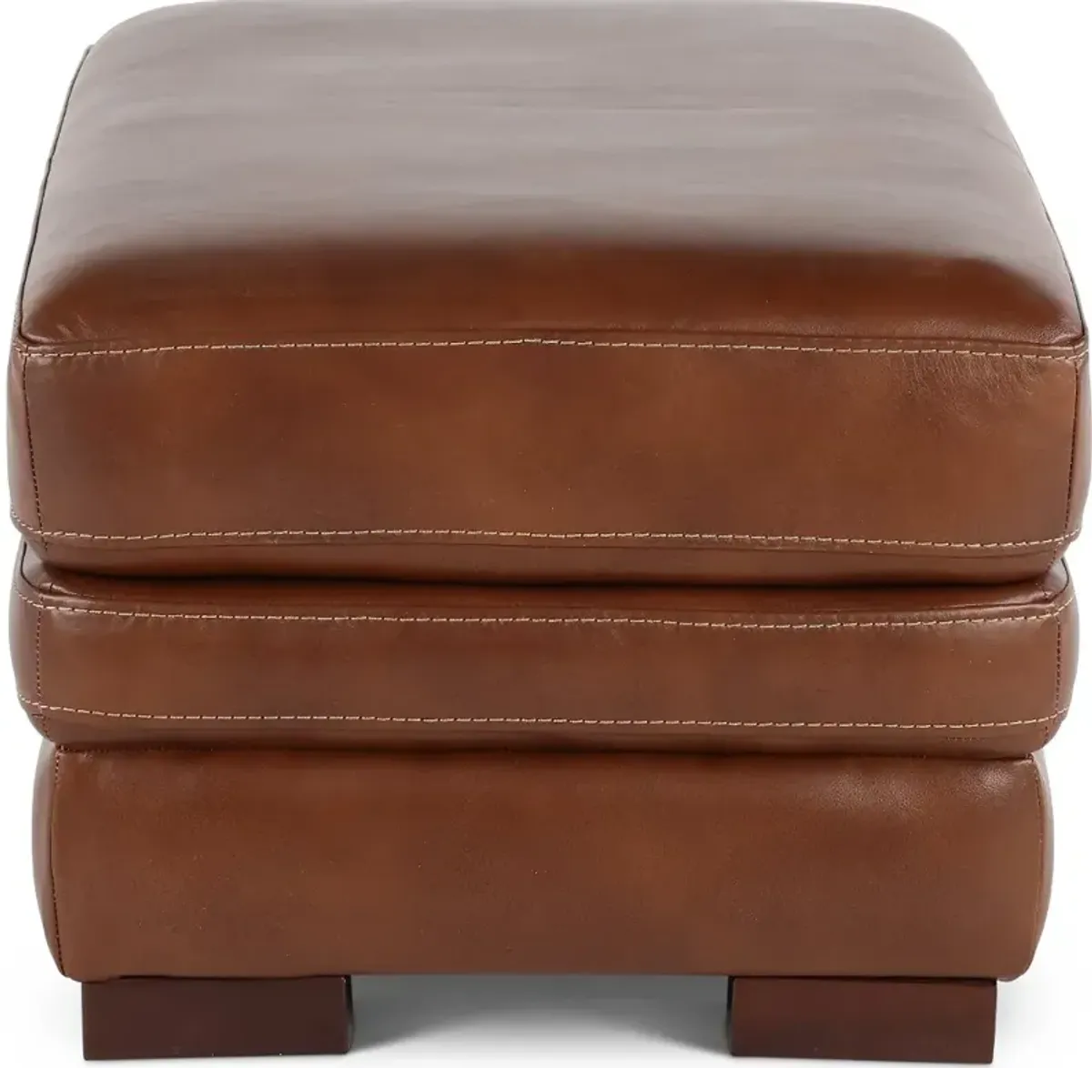 David Brown Leather Ottoman