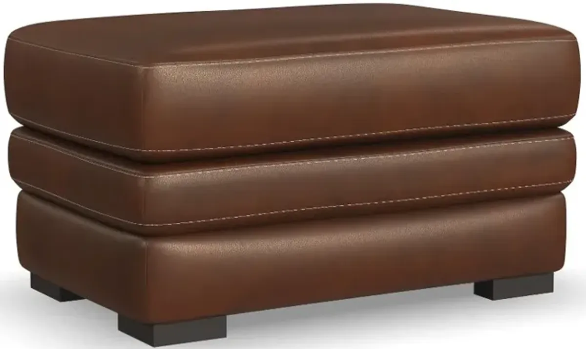 David Brown Leather Ottoman