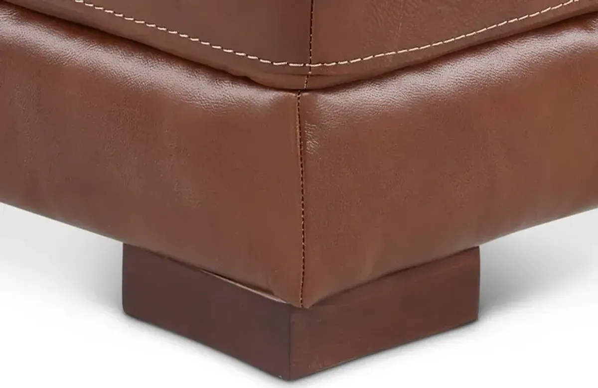 David Brown Leather Ottoman