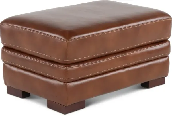 David Brown Leather Ottoman