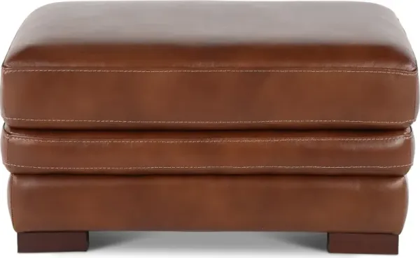 David Brown Leather Ottoman