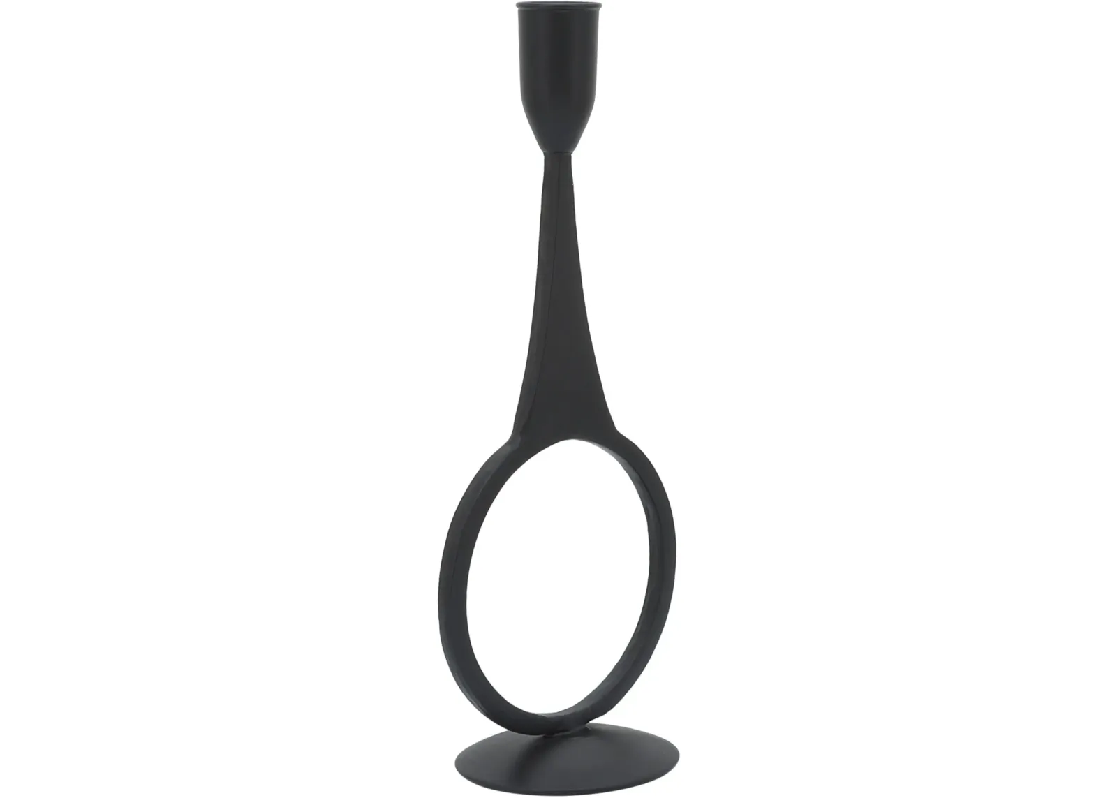 Ember Black Metal 10 Inch Round Candleholder