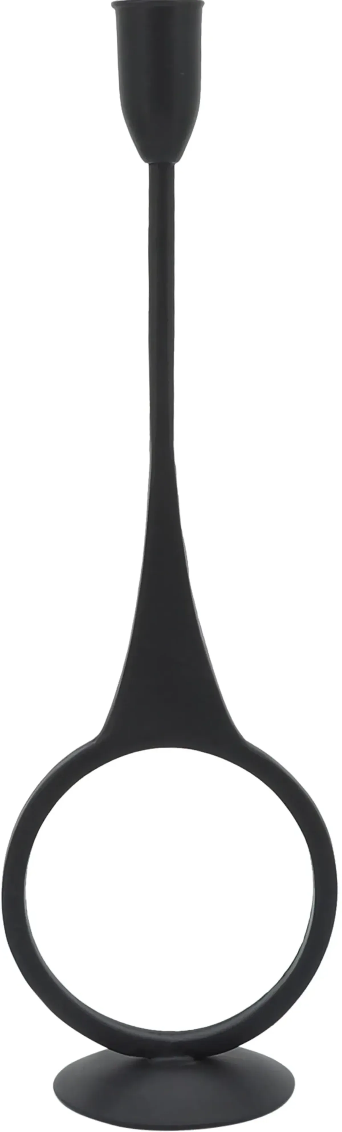 Ember Black Metal 13 Inch Round Candleholder