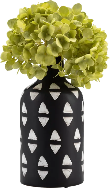 10-Inch Decorative Black and White Vase