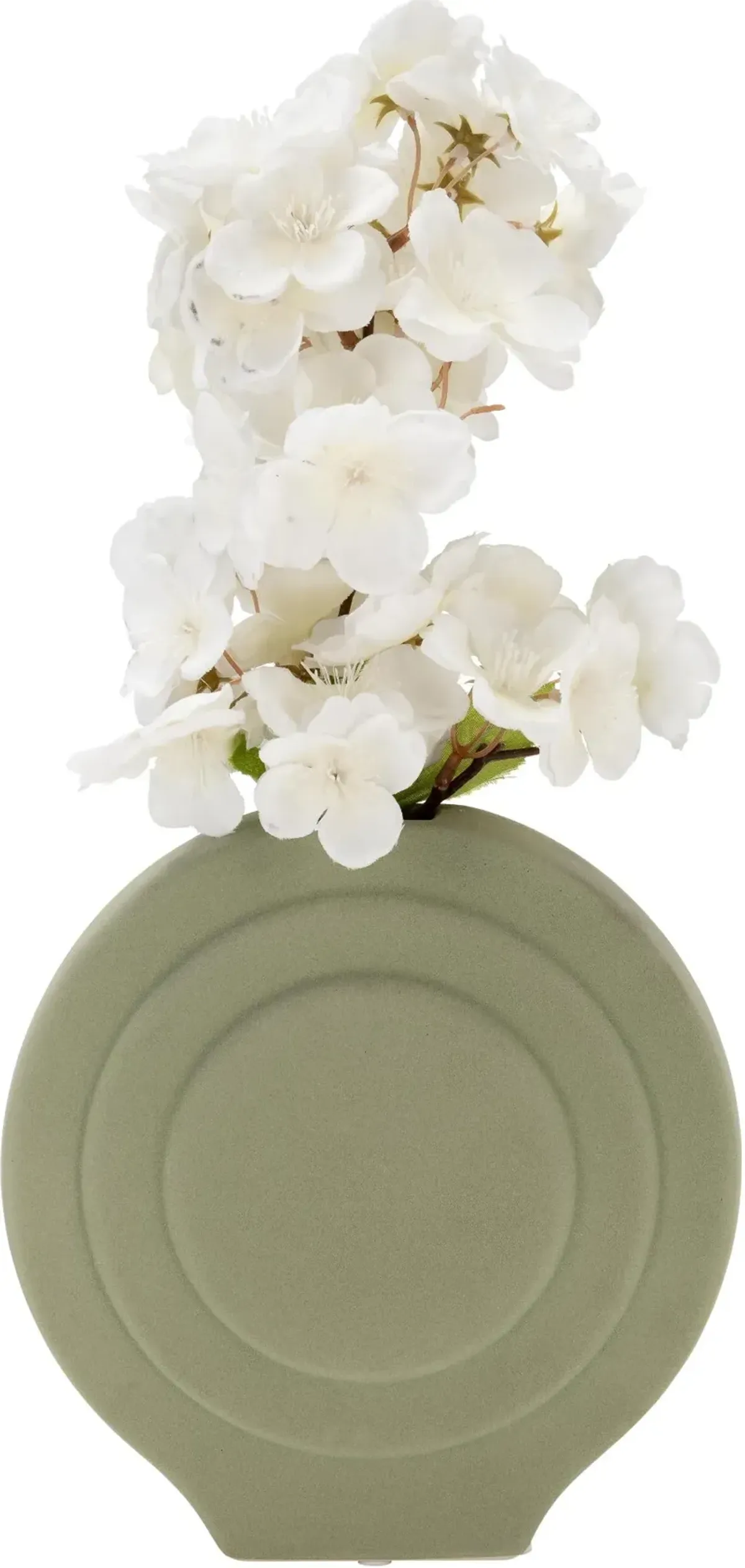 7 Inch Round Sage Green Vase