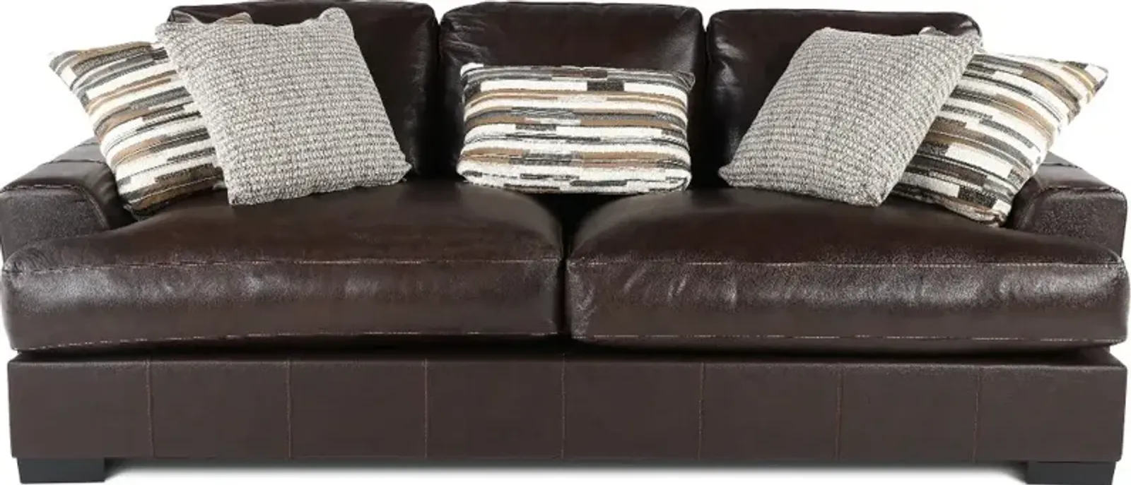 Bodie Chocolate Brown Leather-Match Sofa