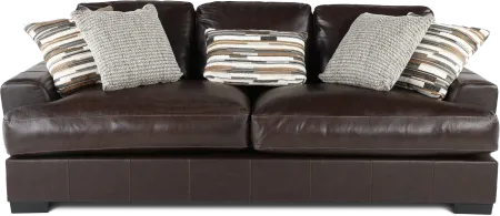 Bodie Chocolate Brown Leather-Match Sofa