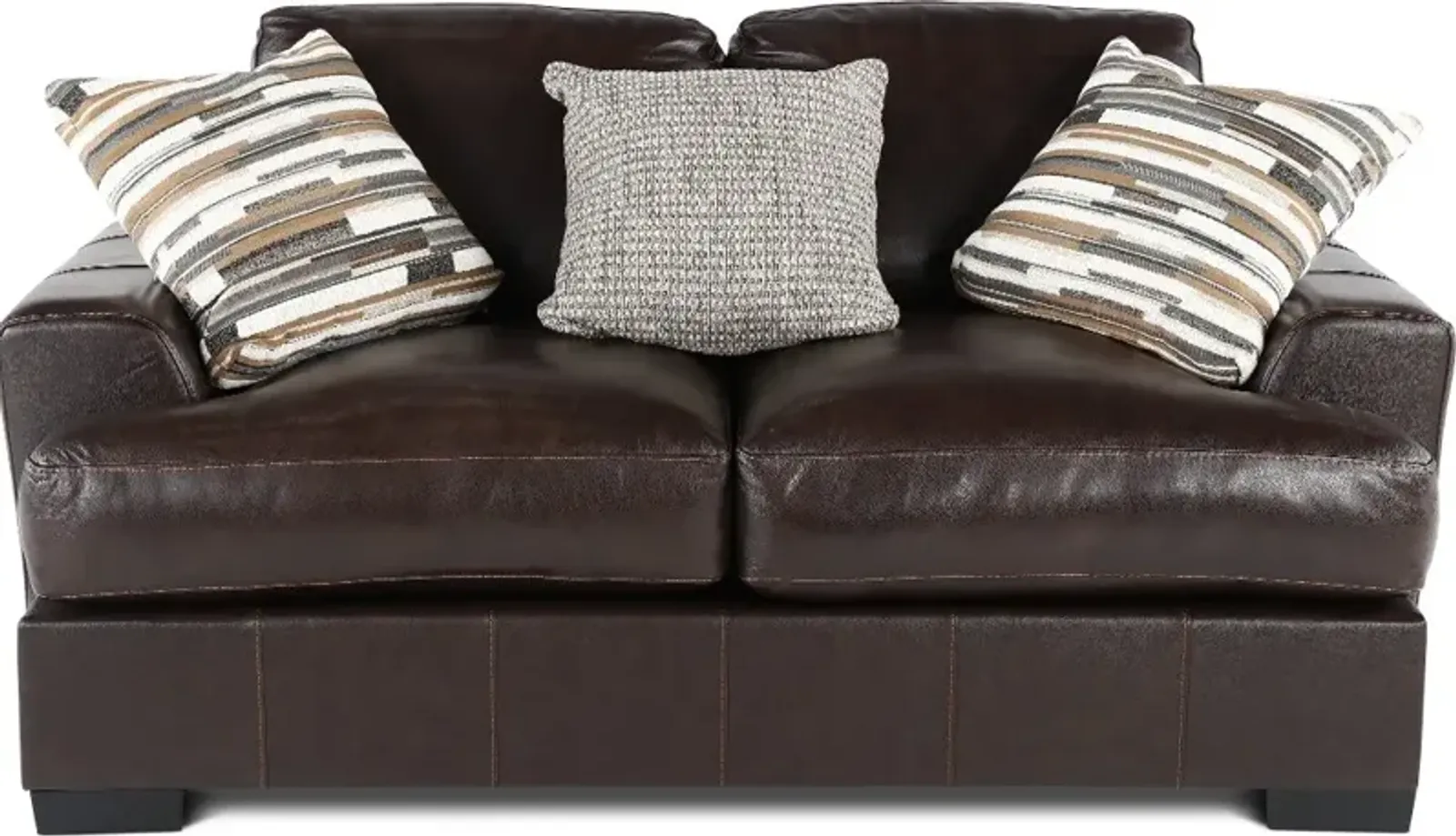 Bodie Chocolate Brown Leather-Match Loveseat