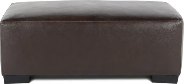 Bodie Chocolate Brown Leather-Match Ottoman