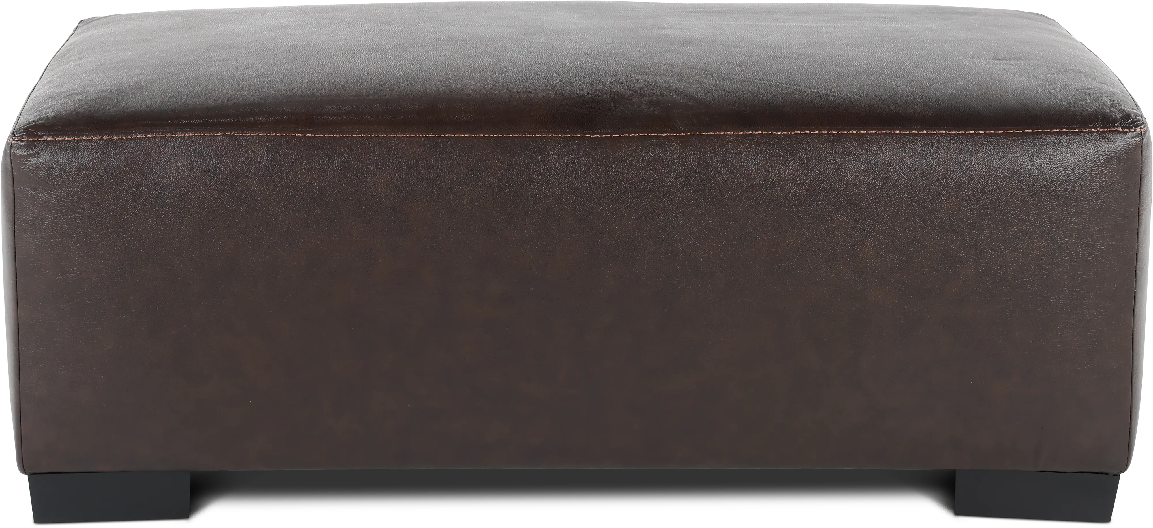 Bodie Chocolate Brown Leather-Match Ottoman