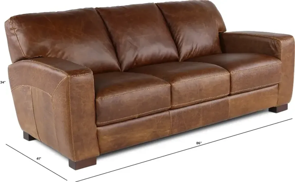 Dakota Brown Leather Sofa