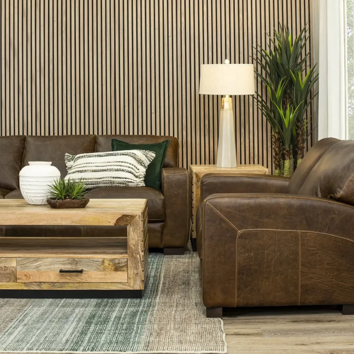 Dakota Brown Leather Sofa