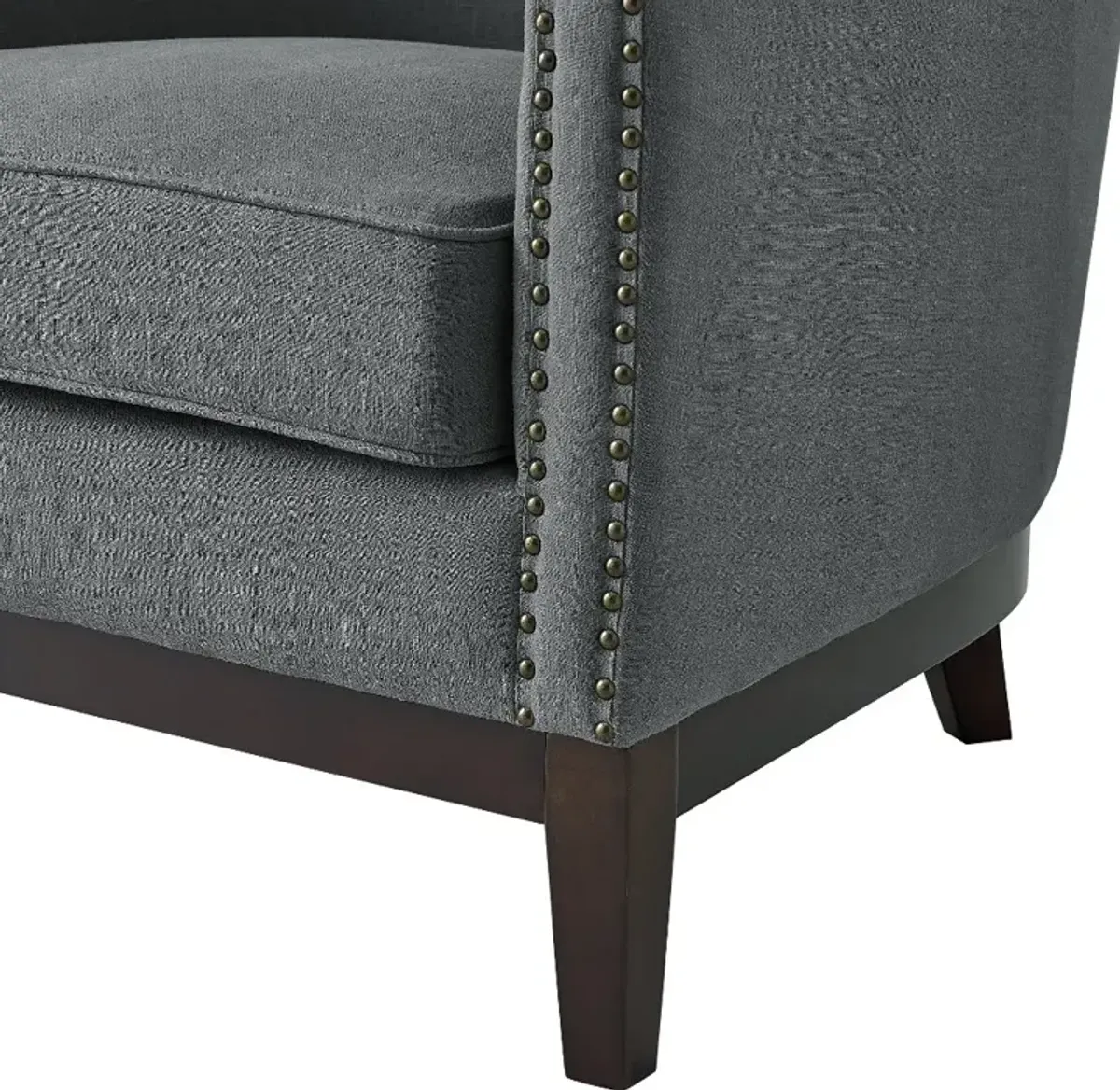 Roswell Gray Linen Accent Chair