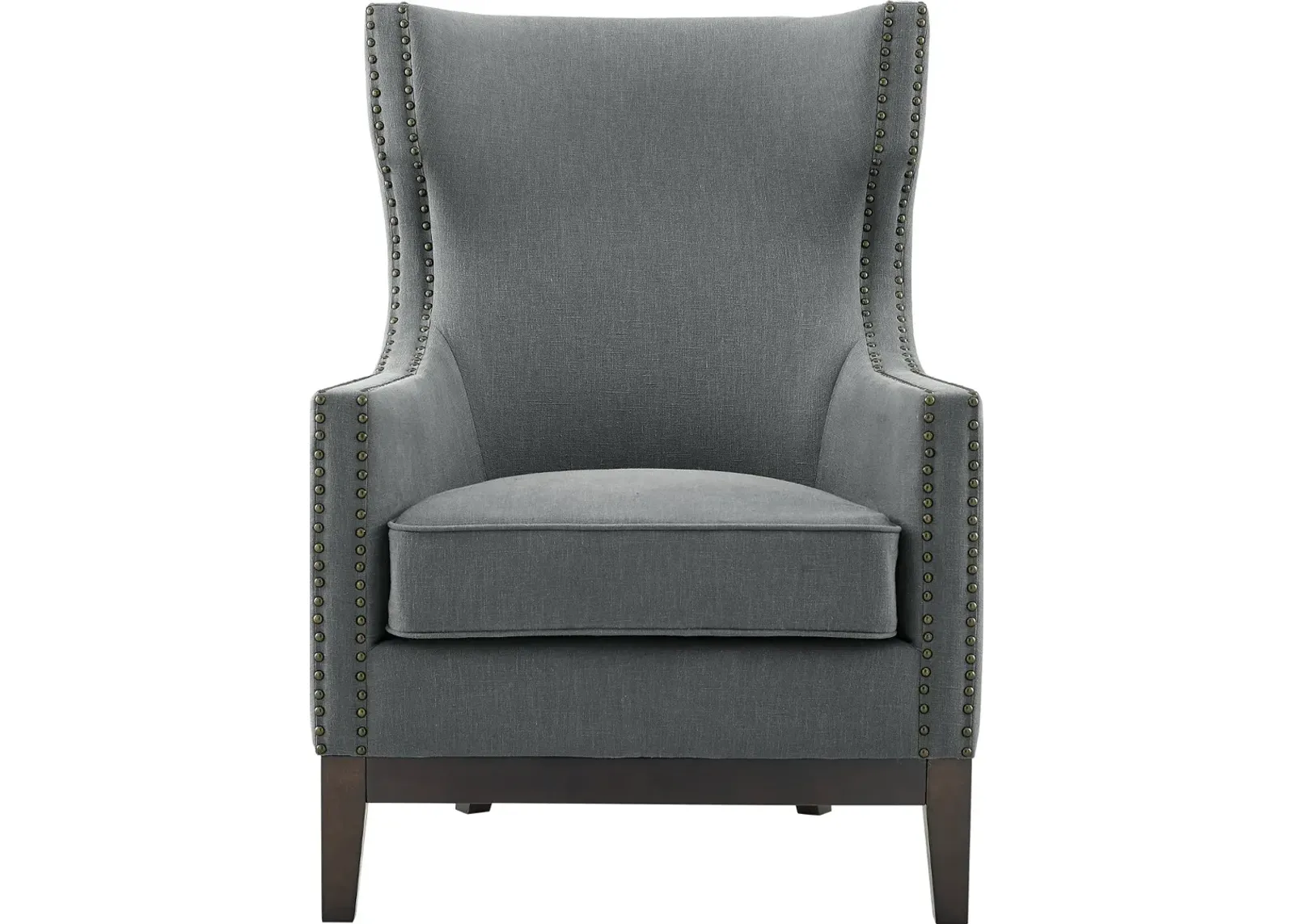 Roswell Gray Linen Accent Chair