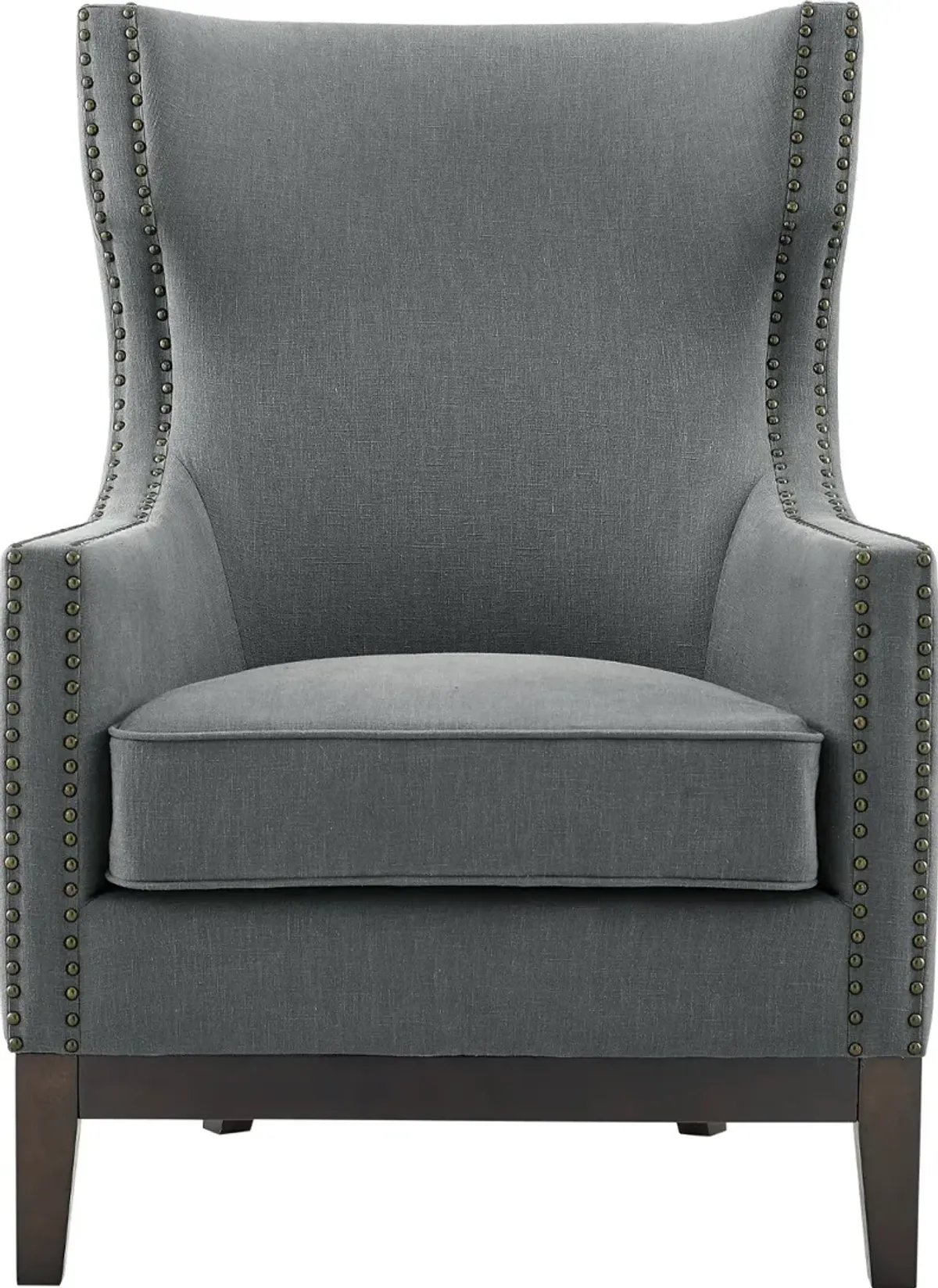 Roswell Gray Linen Accent Chair