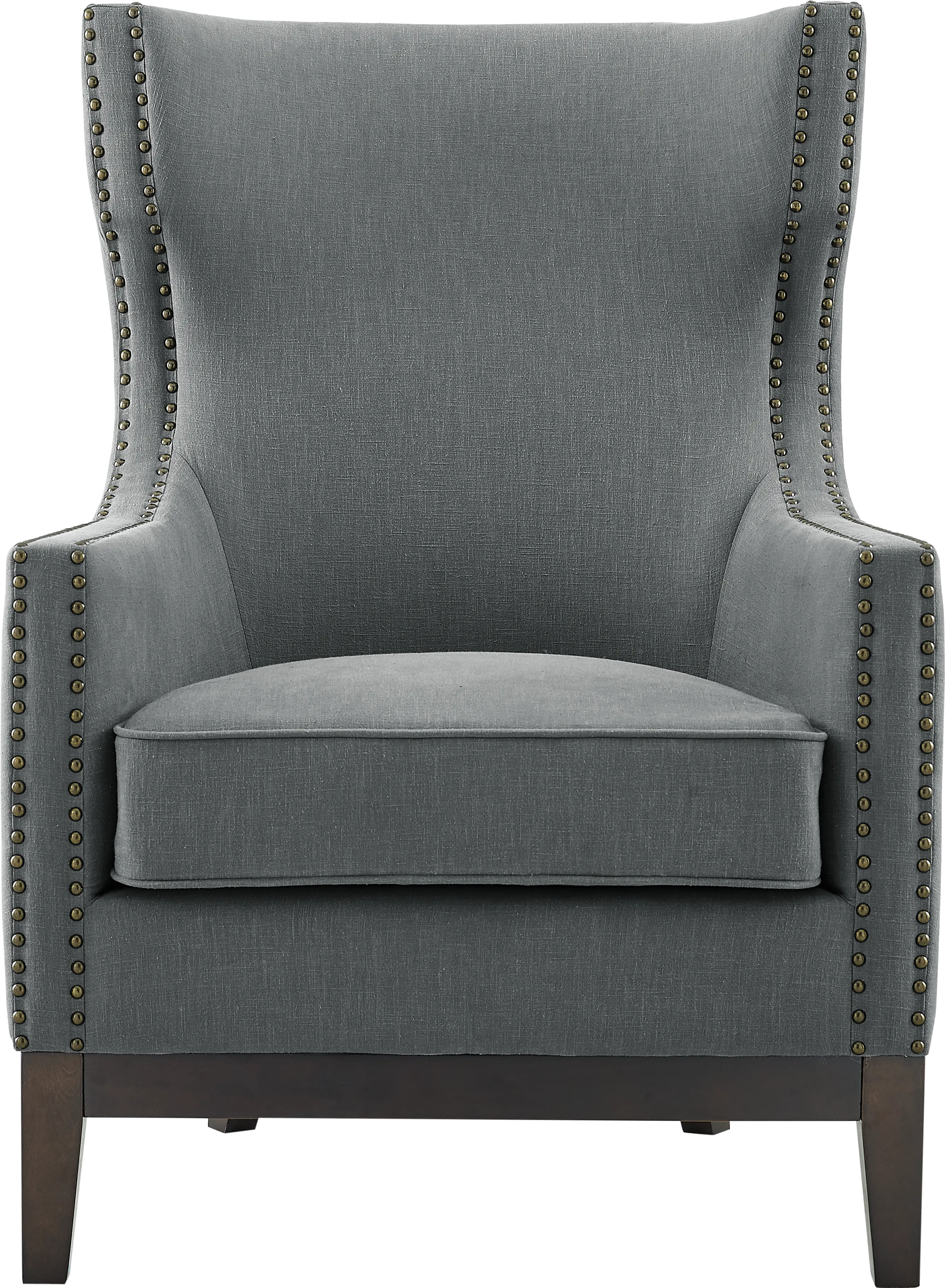 Roswell Gray Linen Accent Chair