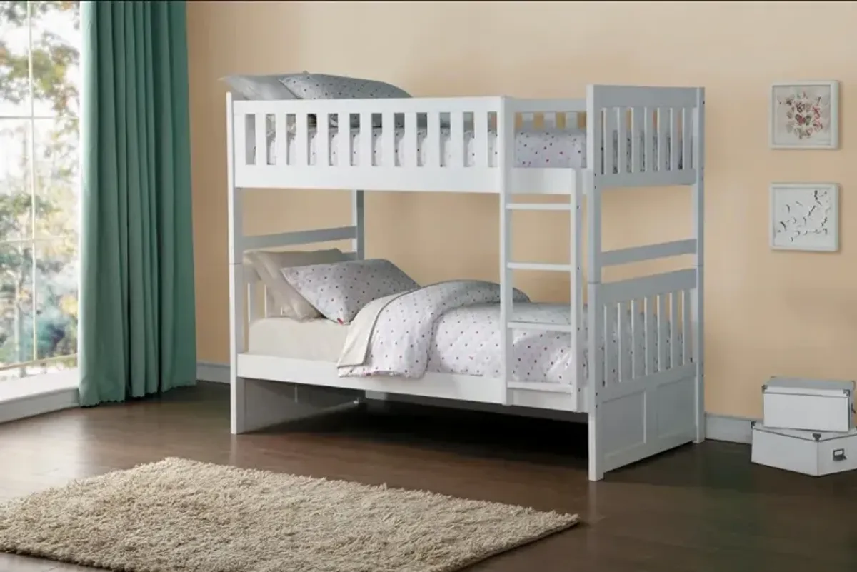 Oakley White Twin-over-Twin Bunk Bed