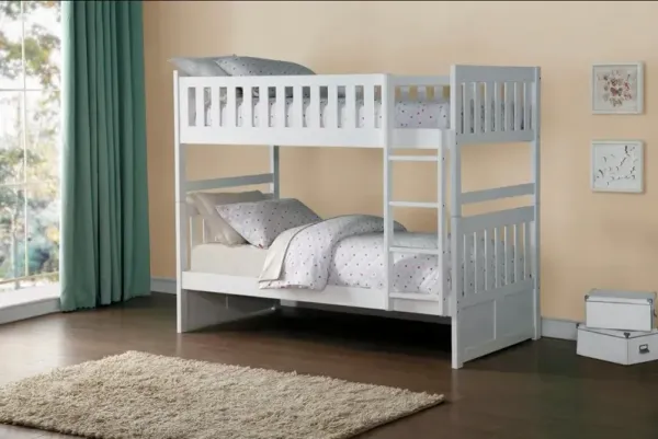 Oakley White Twin-over-Twin Bunk Bed