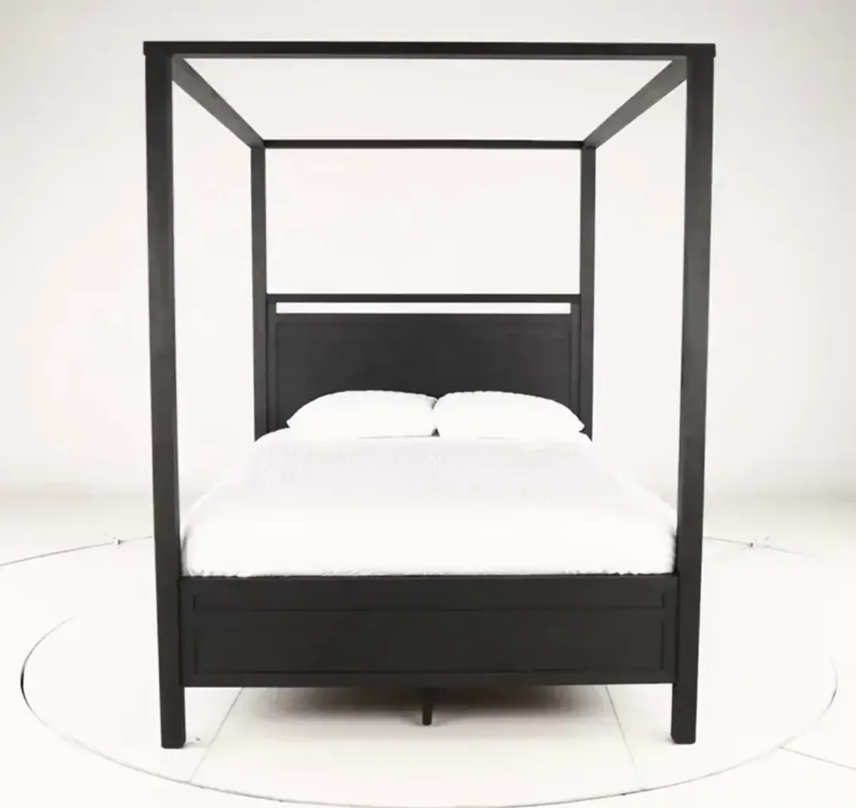 Boho Sandstone Black Queen Canopy Bed