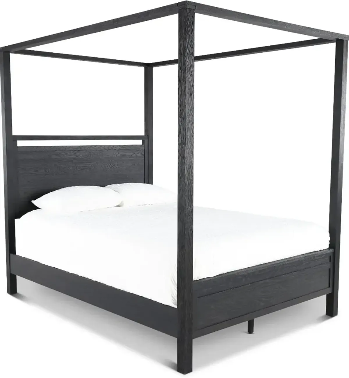 Boho Black King Canopy Bed
