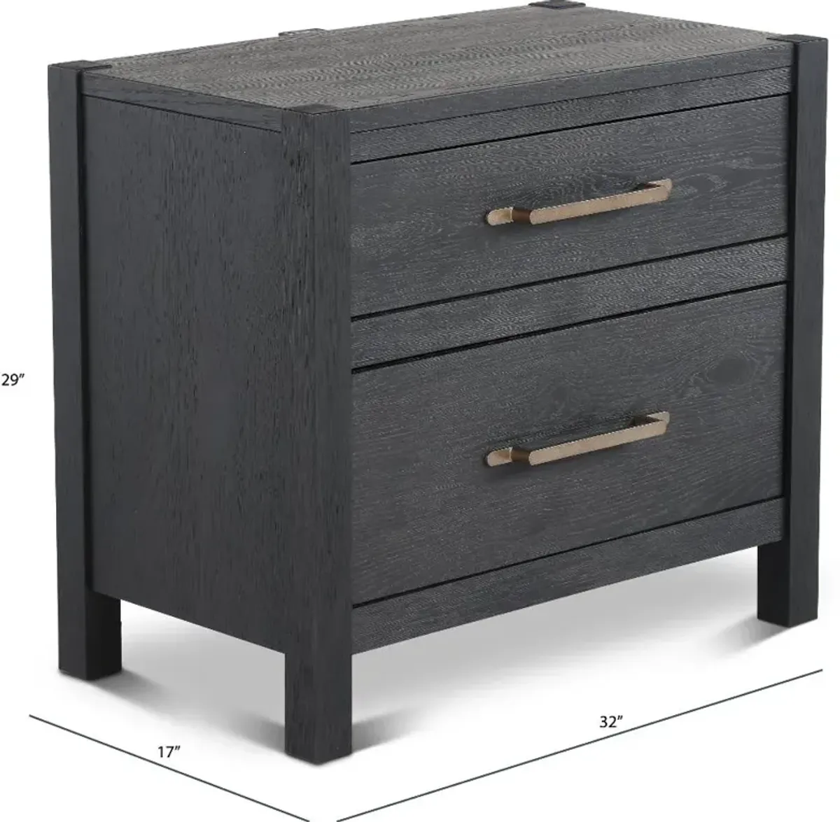 Boho Black Nightstand