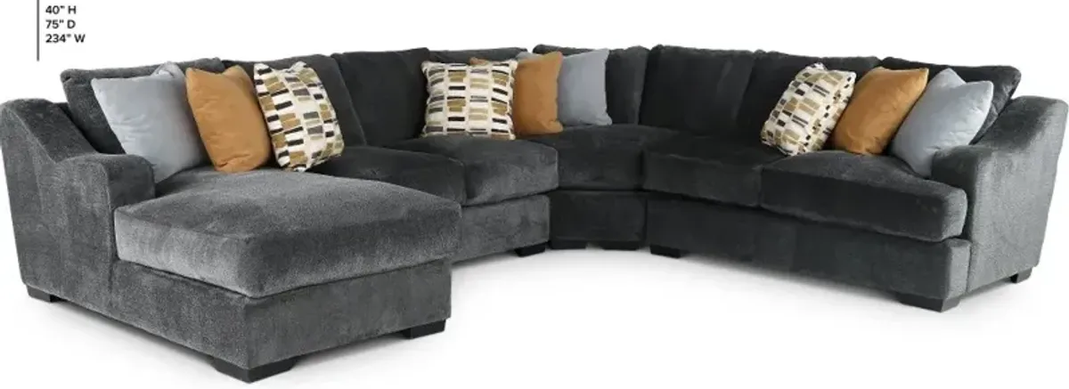 Challenger Graphite Gray 4 Piece Sectional