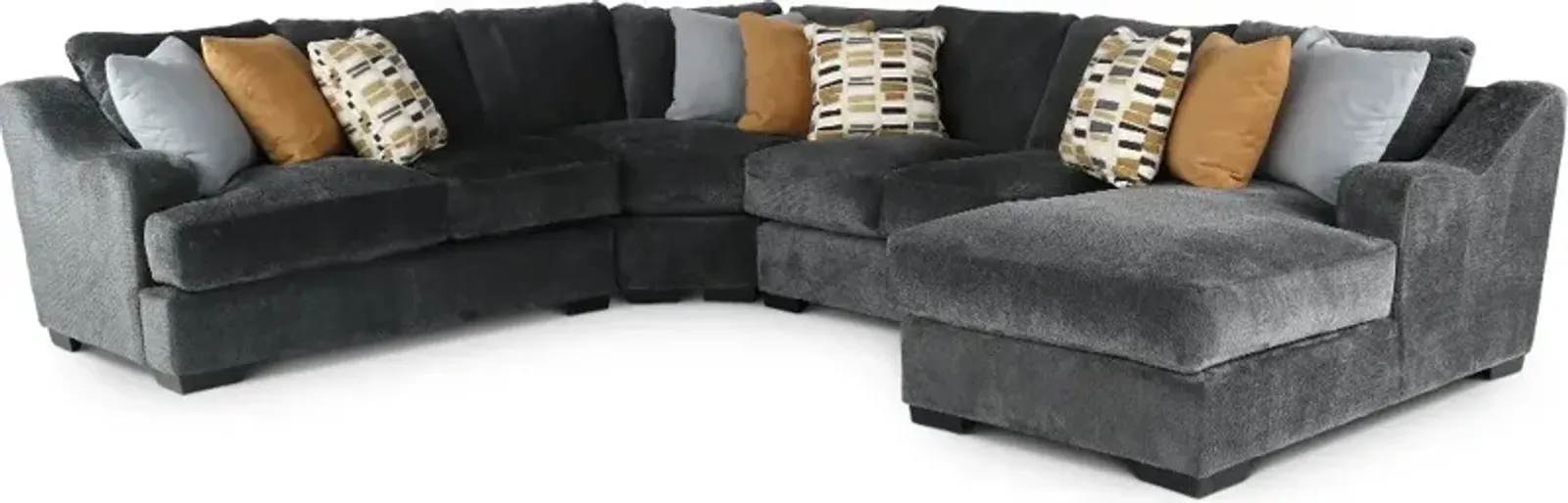 Challenger Graphite Gray 4 Piece Sectional