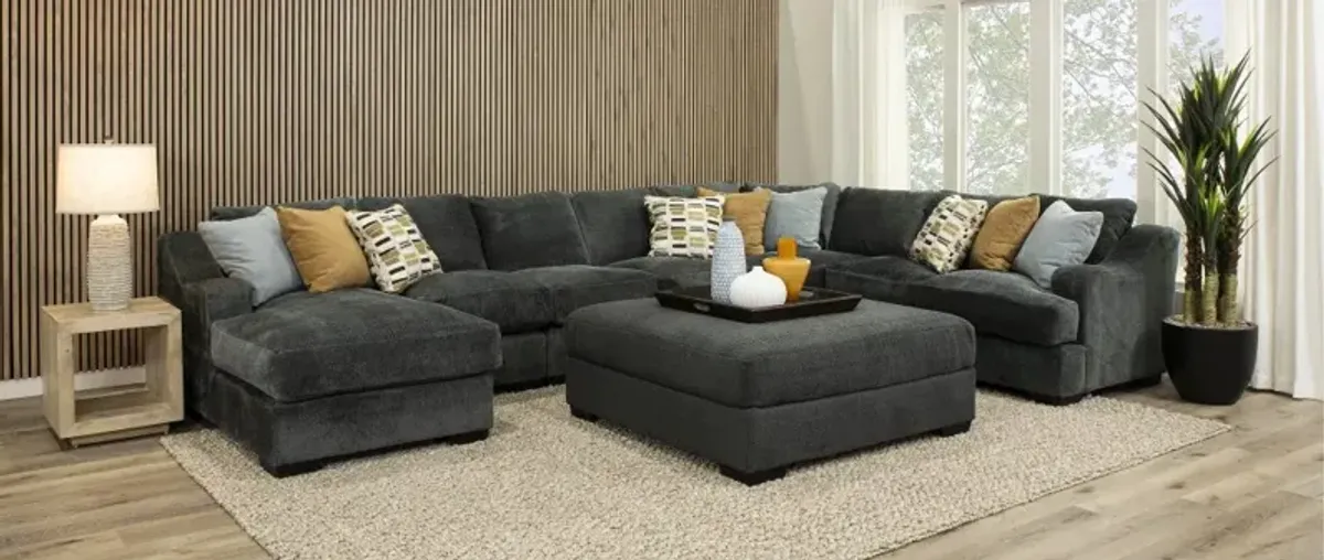 Challenger Graphite Gray 5 Piece Sectional