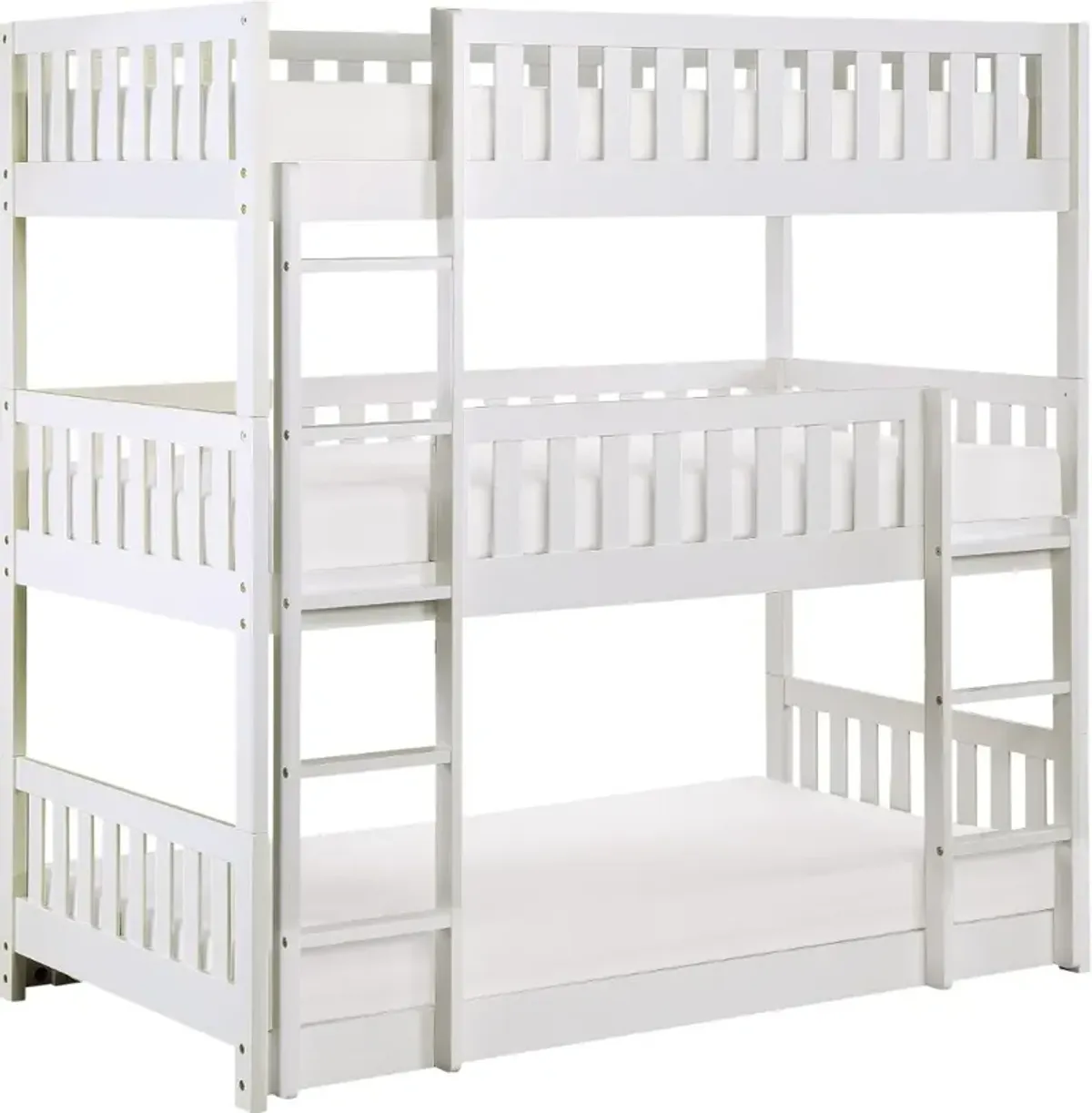 Oakley White Triple Twin Bunk Bed